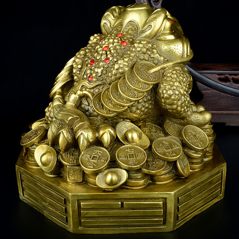 倚樓聽風 銅金蟾蜍擺件，喬遷開業的吉祥賀禮